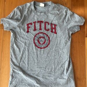 Abercrombie & Fitch Gray Tee with Red Logo